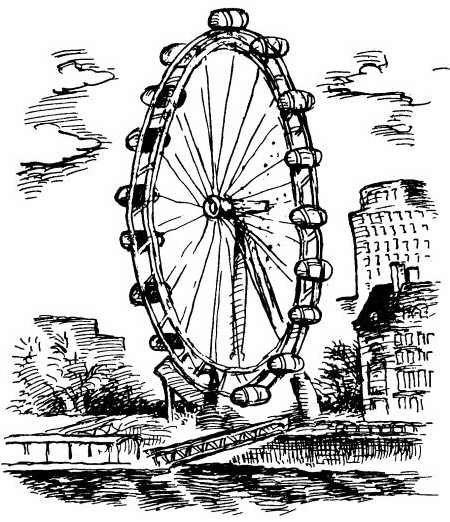 Колесо обозрения карандашом