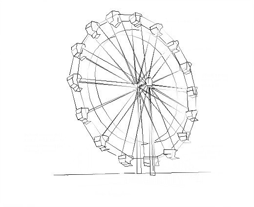 Колесо обозрения карандашом