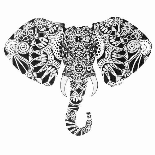 Рисунок слона гелевой ручкой (50 фото)