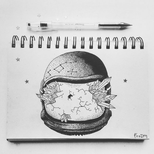 Рисунки в скетчбуке в точку