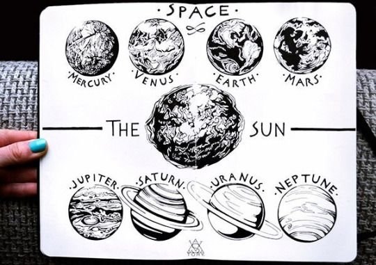 Планеты чёрной ручкой