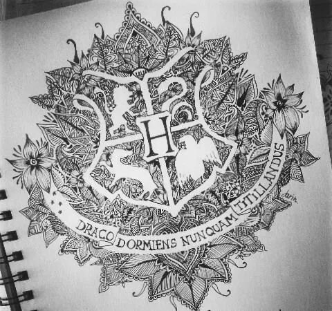 Гарри Поттер рисунки гелевой ручкой