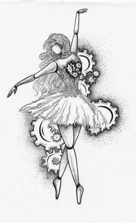 Балерина гелевой ручкой