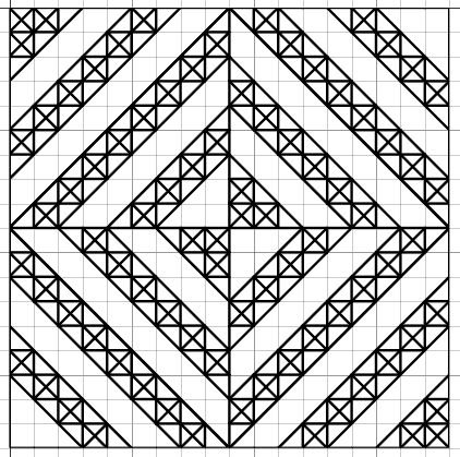 Геометрические узоры по клеточкам