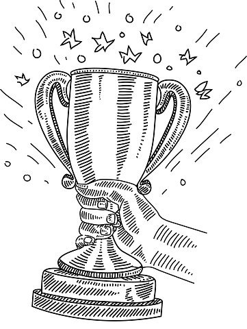 Кубок в руке рисунок