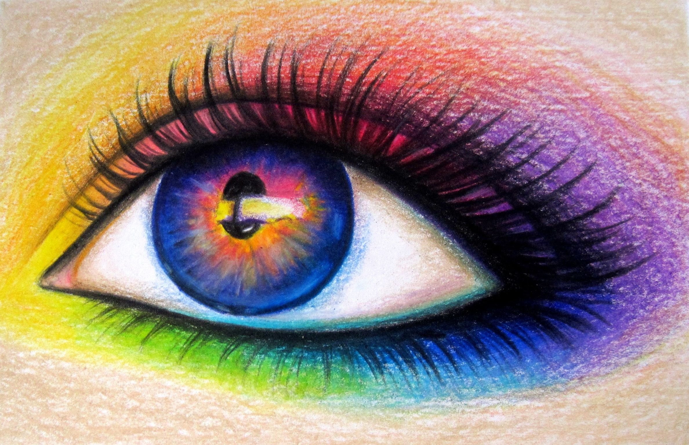 Глазок цветной. Рисунки цветные. Глаз цветными карандашами. Красивые нарисованные глаза. Рисунки разноцветные.