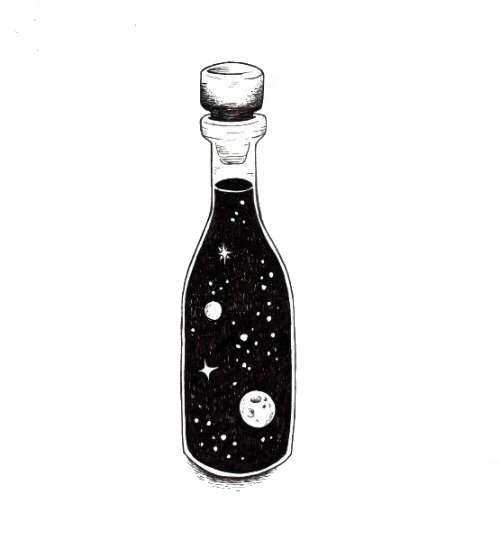 Бутылка черно белая