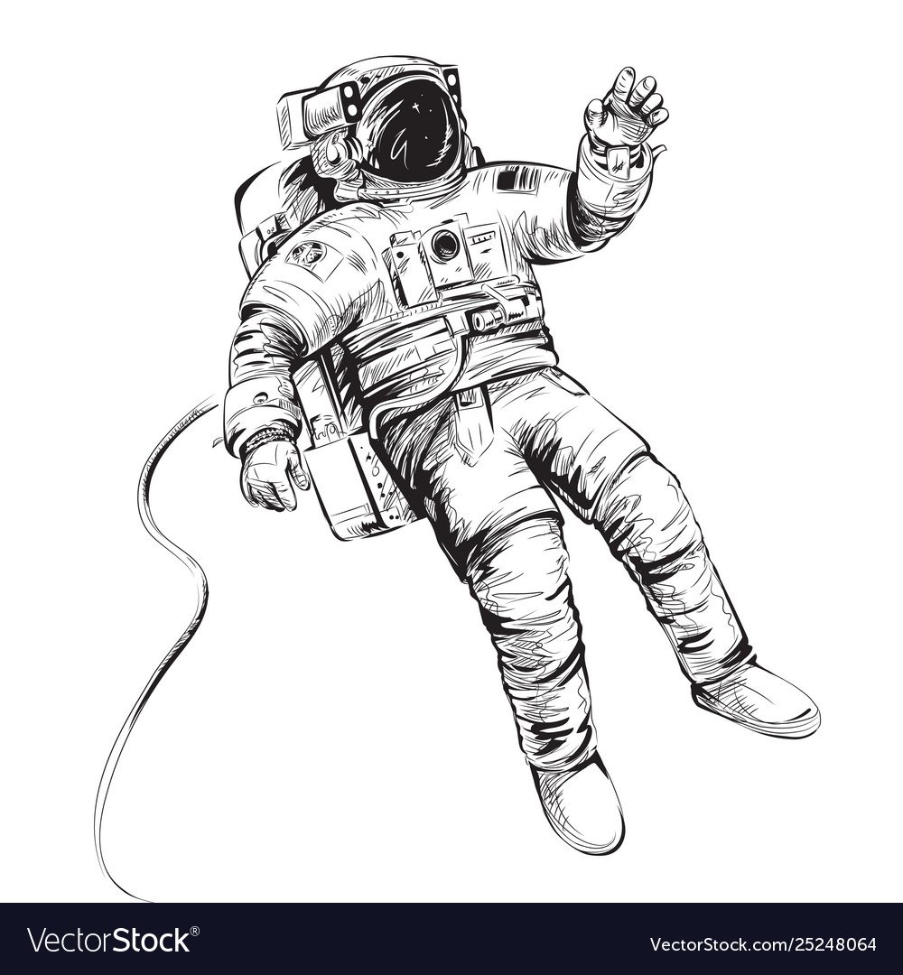Космонавт в скафандре силуэт