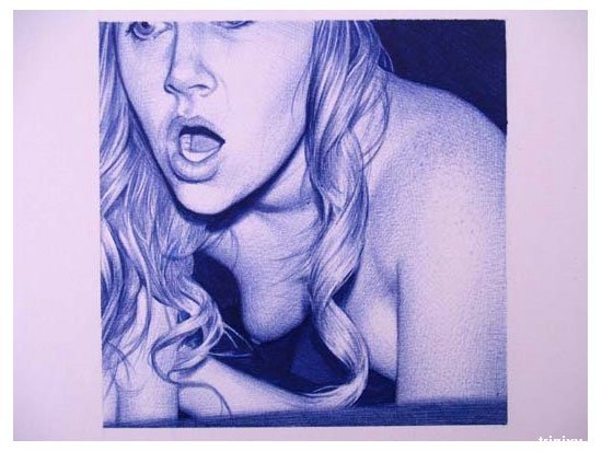 Рисунки девушки шариковой ручкой (50 фото)