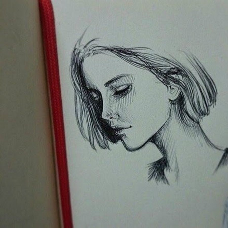 Рисовать ручкой девушку