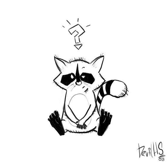 Енот рисунок тату