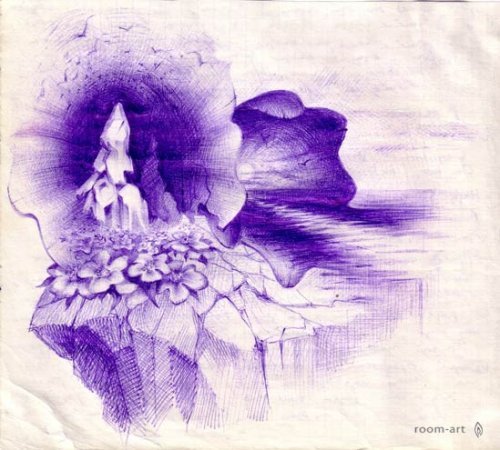 Растения шариковой ручкой