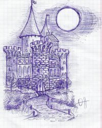 Замок нарисованный ручкой