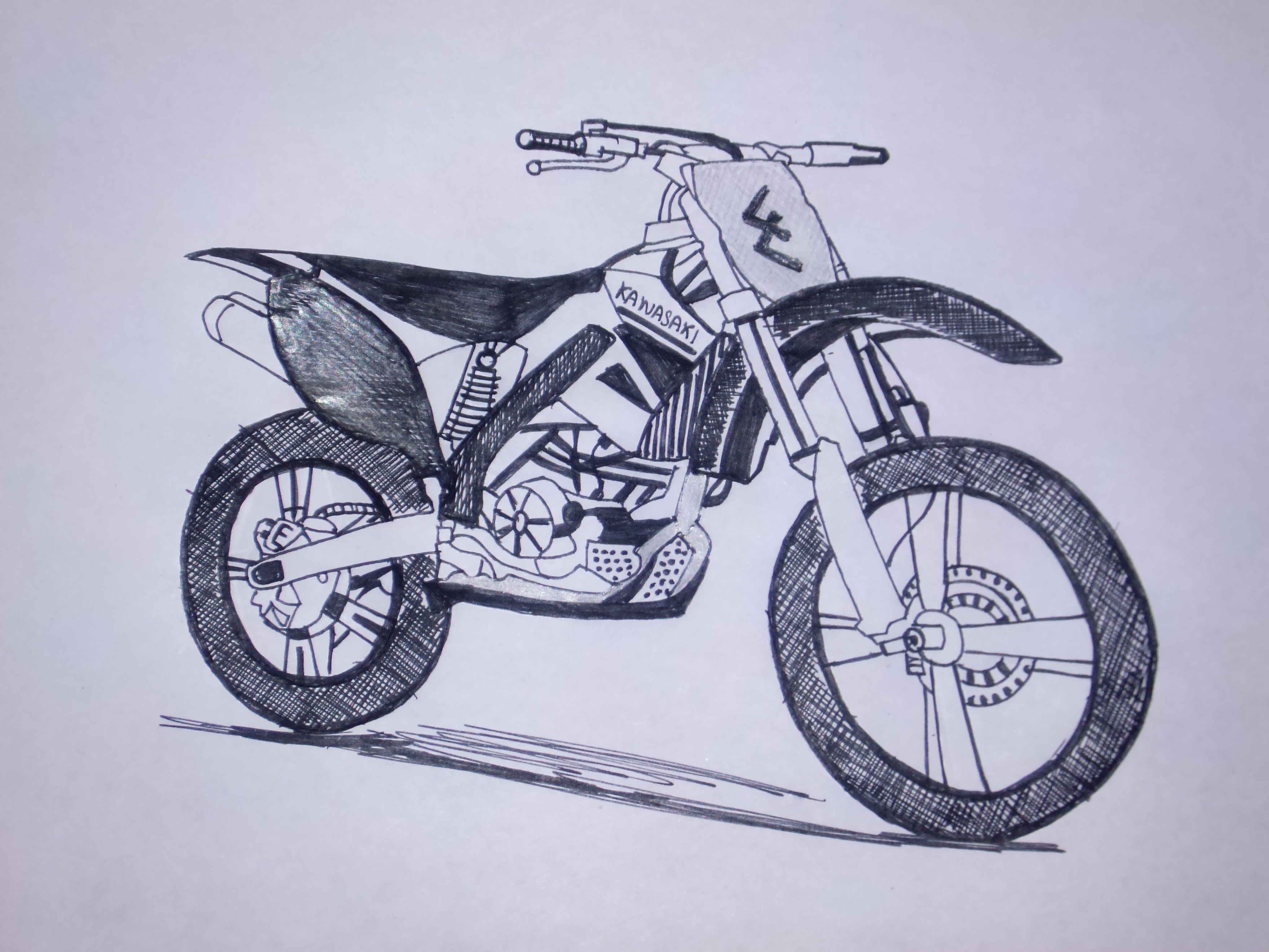 Эскиз мотоцикла карандашом