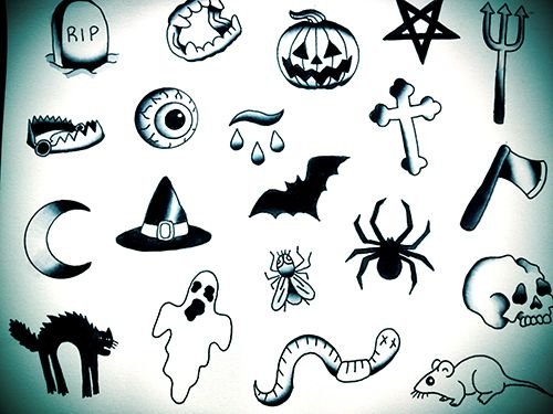 Легкие тату на Хэллоуин