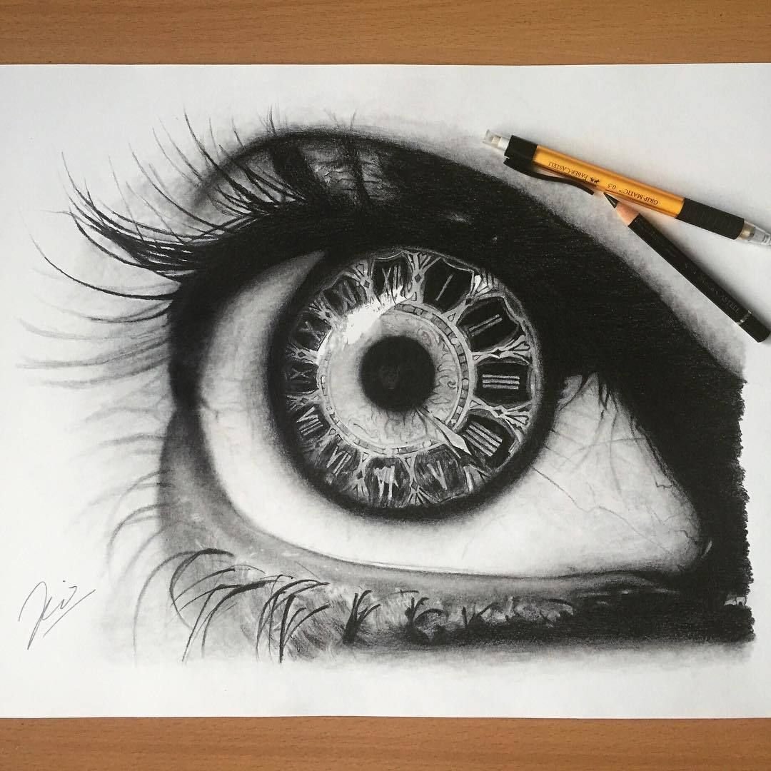 Необычные глаза карандашом