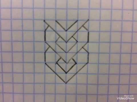 Косичка на листике в клеточку