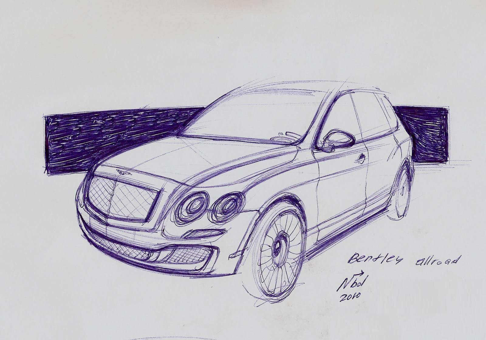 Рисунок автомобиля ручкой