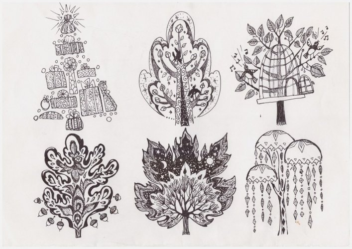 Природные формы дерева. Стилизованные деревья. Рисование природных форм. Стилизованные растения. Декоративная стилизация природных форм.