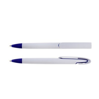 Ручка шариковая автоматическая лого, корпус белый