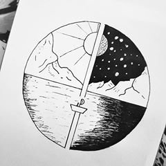 Луна черной ручкой