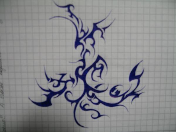 Татуировки ручкой на листе