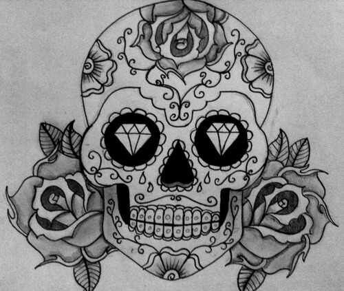 Череп черной ручкой