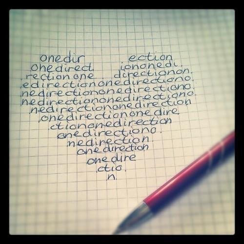 Надписи ручкой в тетради