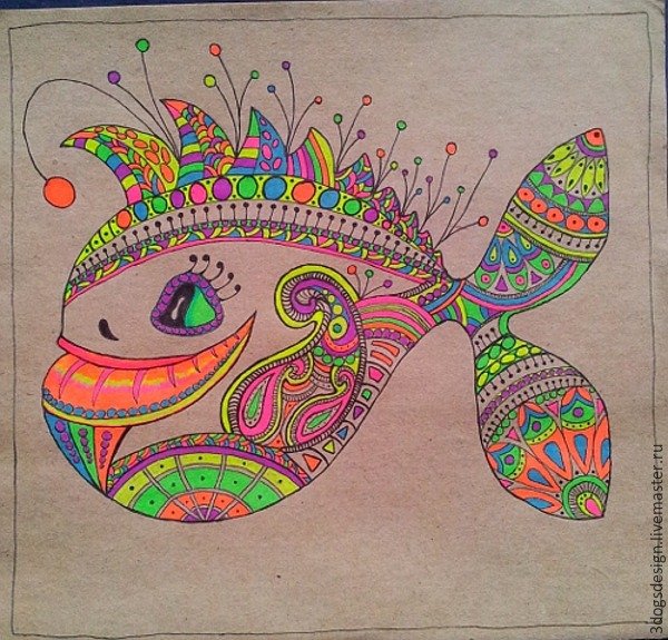 Рисование цветными гелевыми ручками