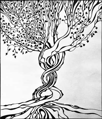 Графика дерево гелевой ручкой