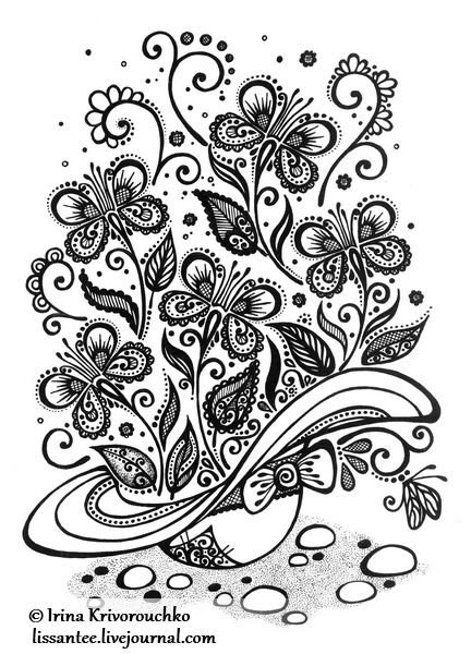 Орнамент гелевой ручкой