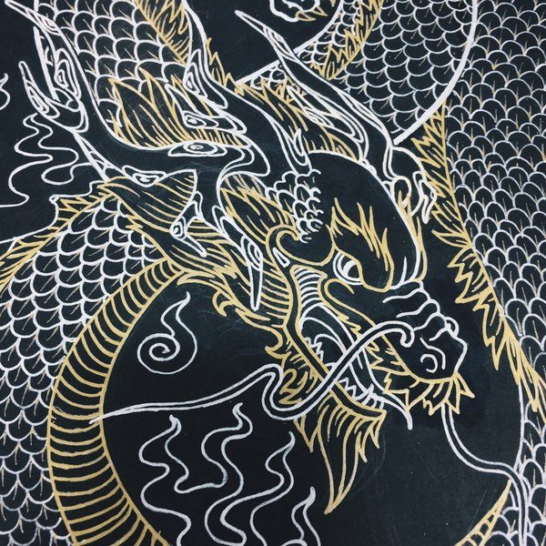 Дракон гелевой ручкой