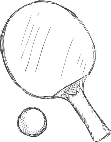 Теннисная ракетка карандашом