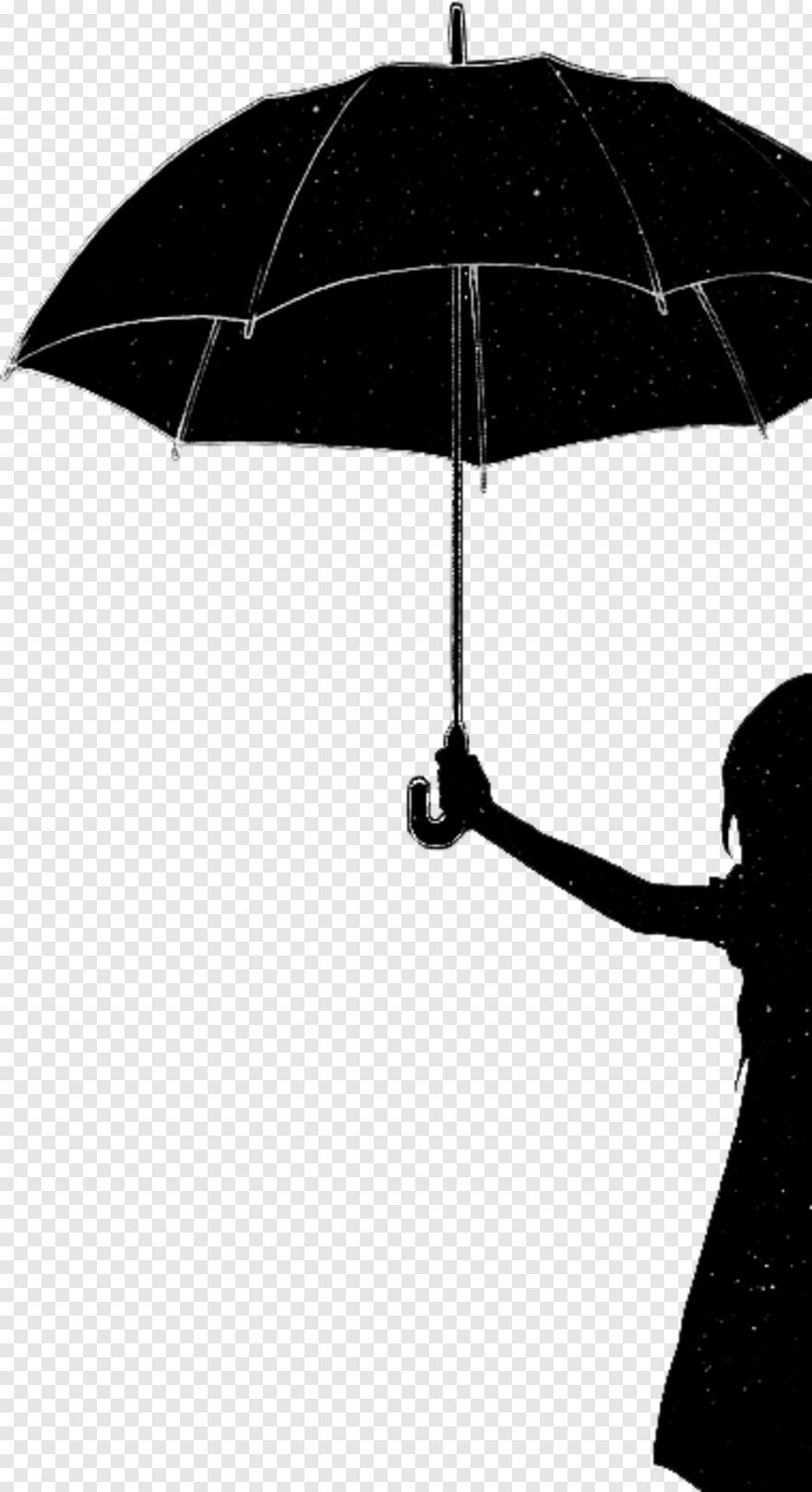 Силуэт девушки с зонтом