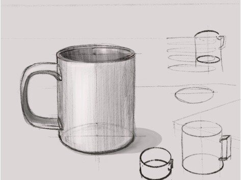 Рисунок кружки карандашом