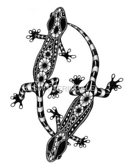 Стилизованное изображение ящерицы