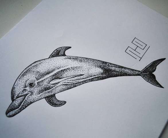 Тату Дельфин эскизы