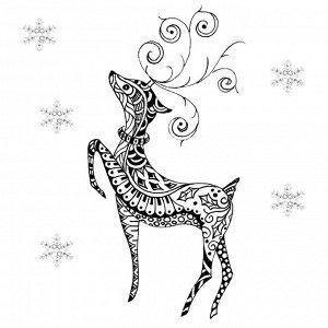 Новогодние рисунки чёрной ручкой