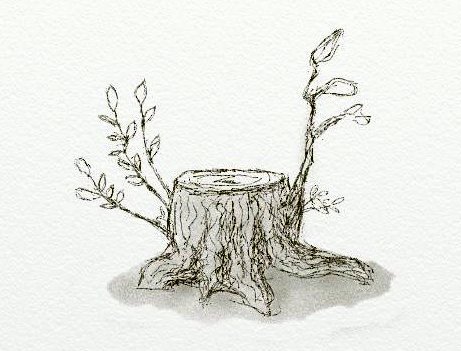 Пень черной ручкой