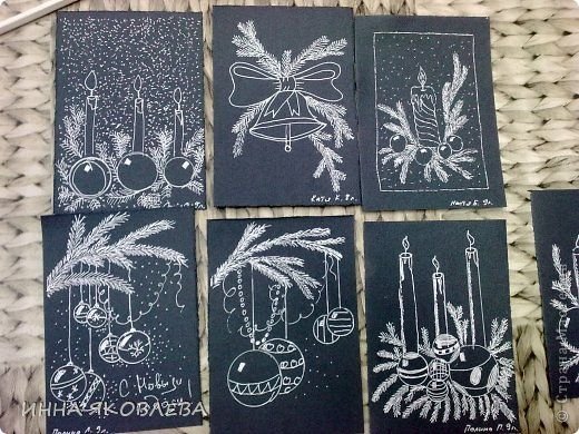 Рисование на черной бумаге для детей