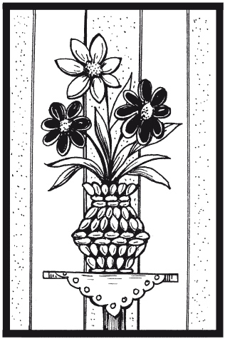 Раскраска акварелью букет в вазе