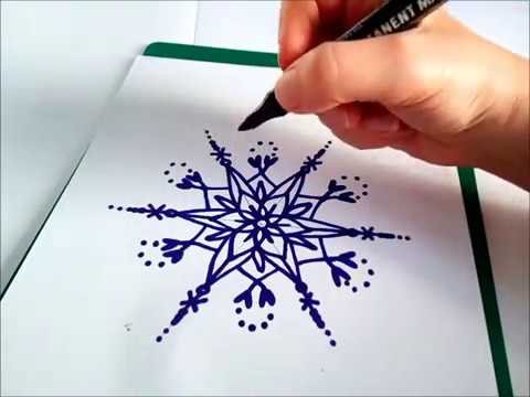 Снежинка фломастером