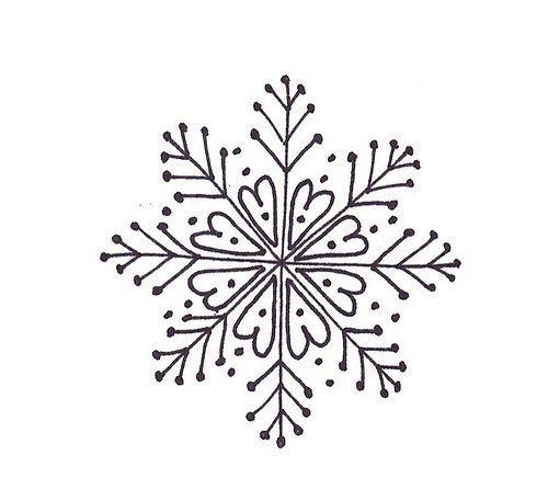 Снежинка для вышивки трафарет