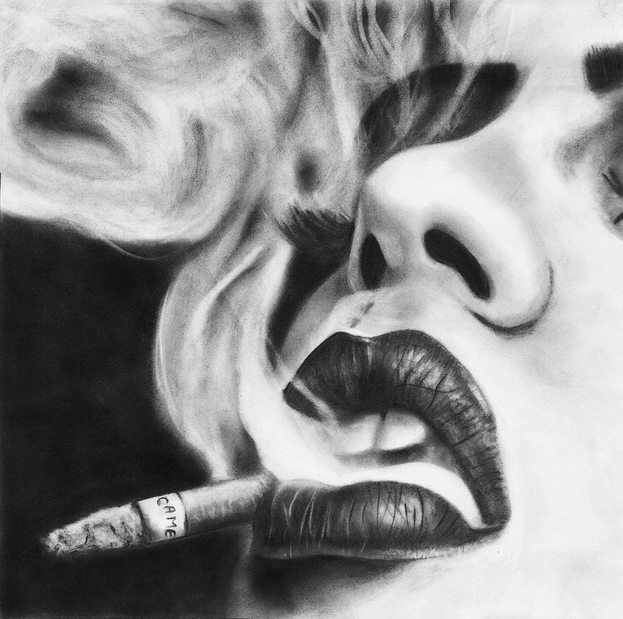 Девушка с сигаретой рисунок