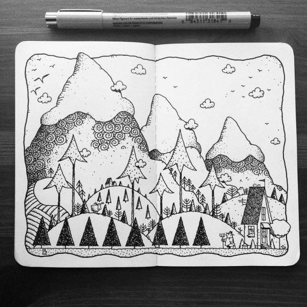 Скетчбук горы