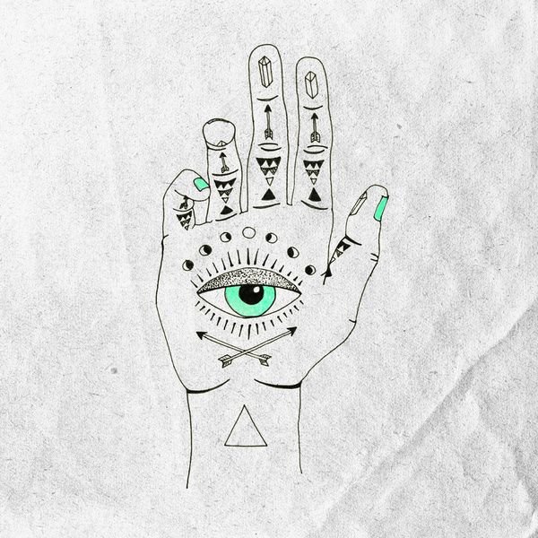 Эскизы глаз на ладошке