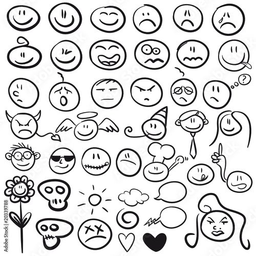 Рисунки смайликов с эмоциями карандашом