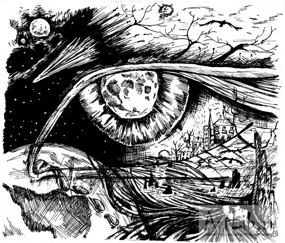 Графика космос гелевая ручка