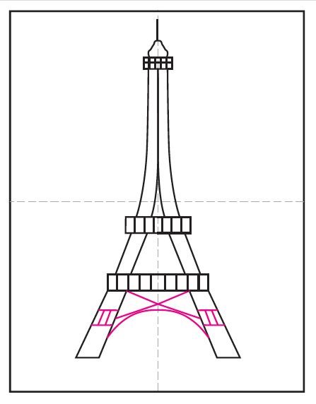 Эйфелева башня из геометрических фигур