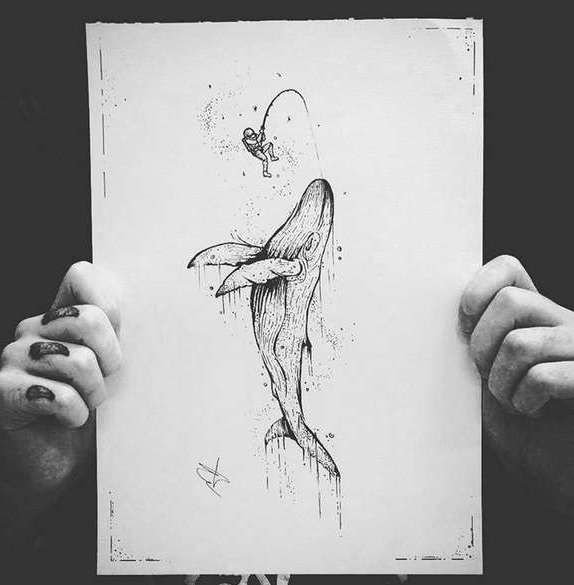 Татуировка кит эскизы